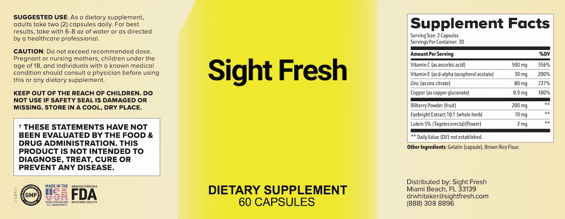Sight Fresh Product Label